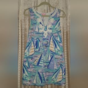 Lilly Pulitzer A-line sleeveless sailboat print dress